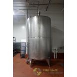~2600 US Gal / 9800 L SS holding tank, single wall, 80" Dia x 10' H, Cone bottom, center discharge