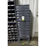 16-drawer cabinet with contents