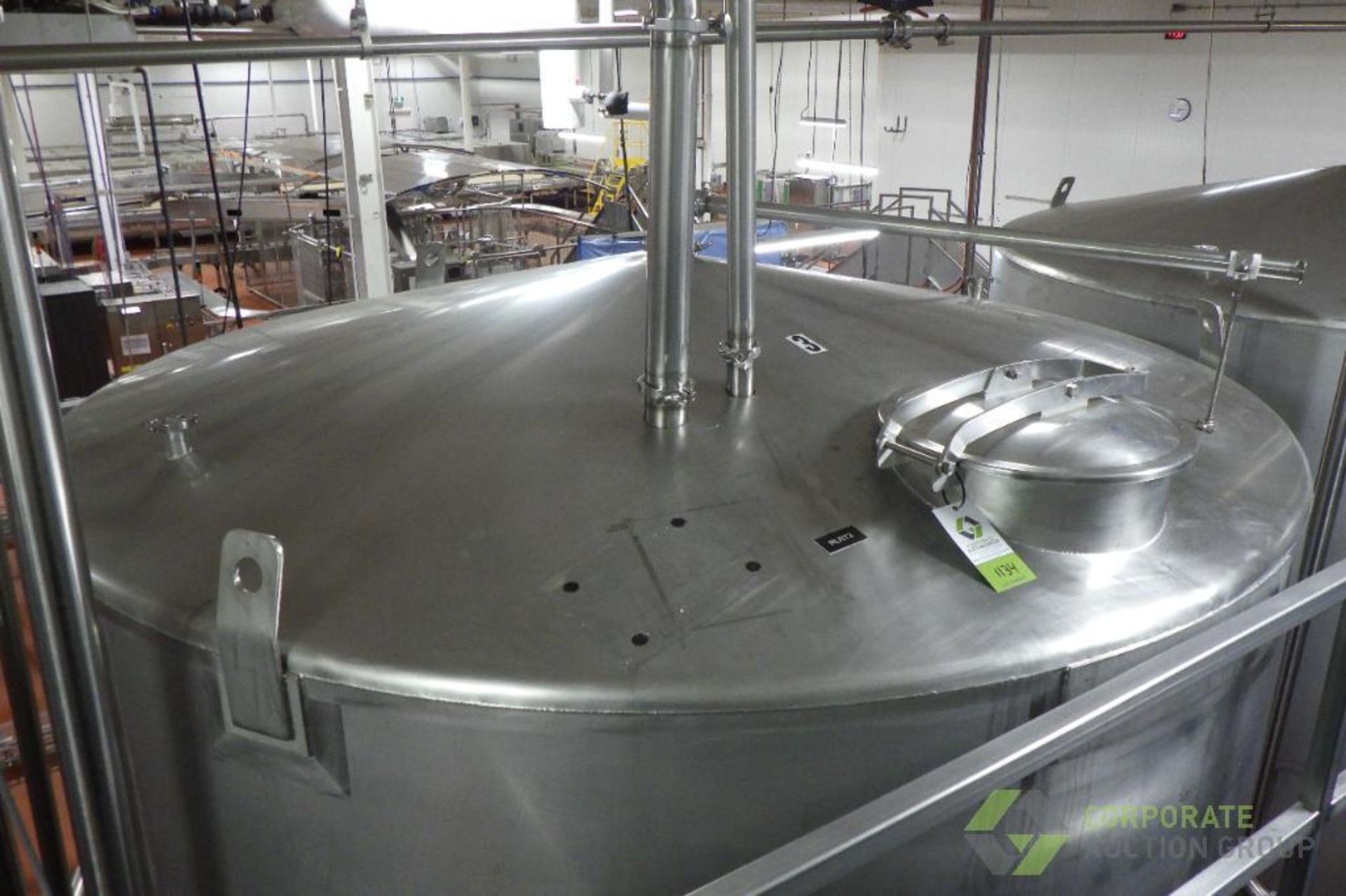 ~4500 US Gallon / 16500 L Stainless Steel Relish tank, Single Wall, 104" Dia. x 120" H, cone bot - Image 4 of 20