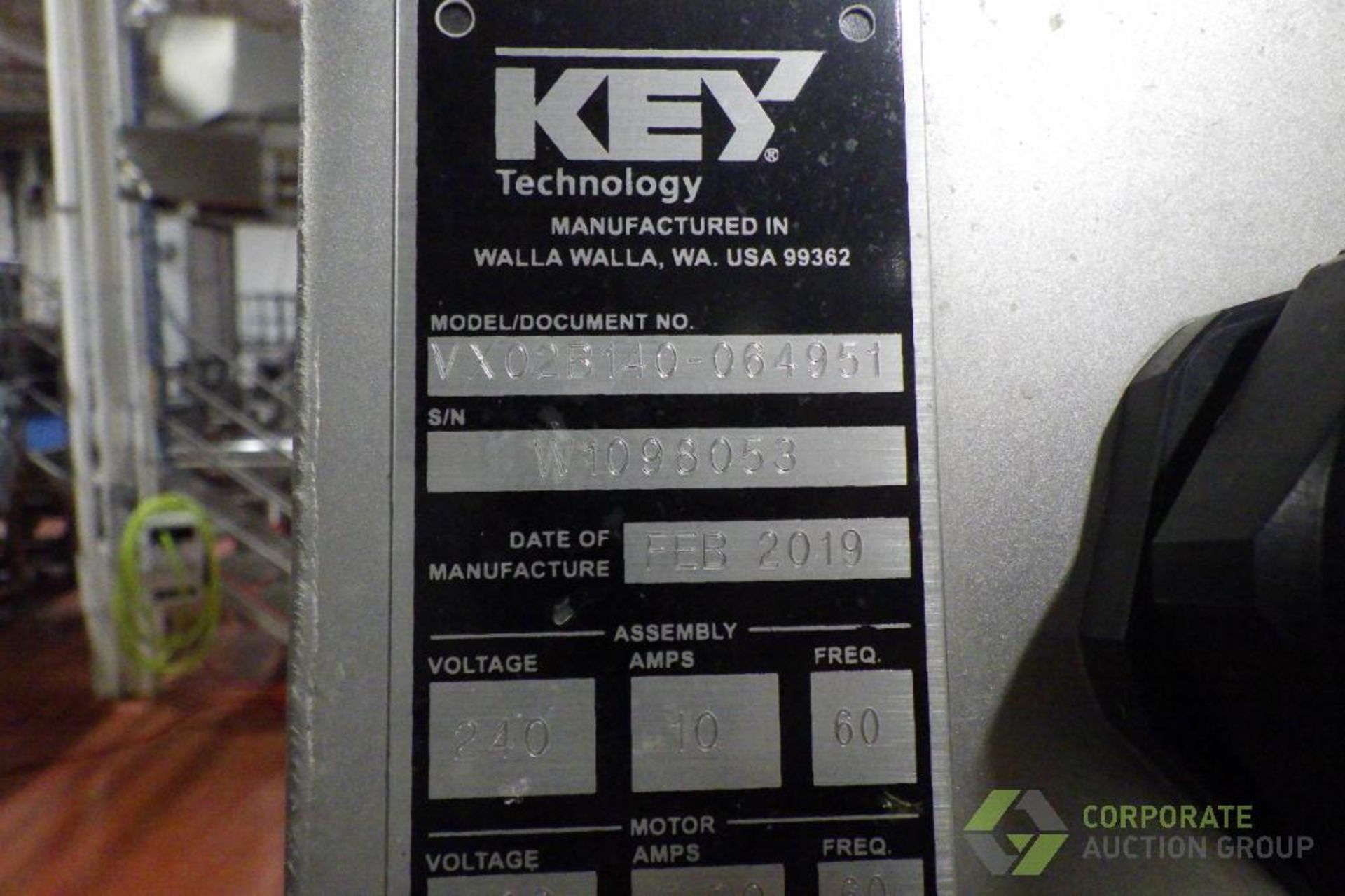 2019 Key Veryx digital vision system with belt feed - Image 9 of 39