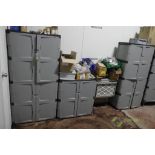 (4) Poly cabinets with contents