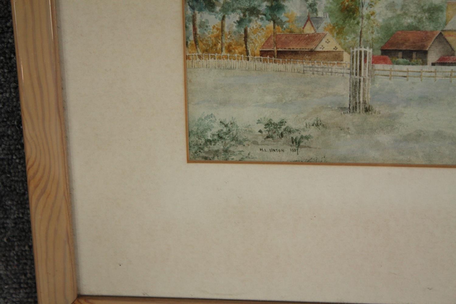 H. A. Linton (British). A watercolour, rural scene and a similar signed R Palmer Baines. H.42 W. - Image 6 of 7