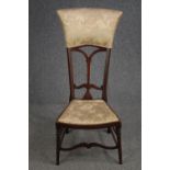 Bedroom chair, C.1900 mahogany. H.110cm.