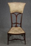 Bedroom chair, C.1900 mahogany. H.110cm.
