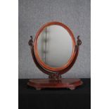 Toilet mirror, mid Victorian mahogany. H.70 W.60cm.