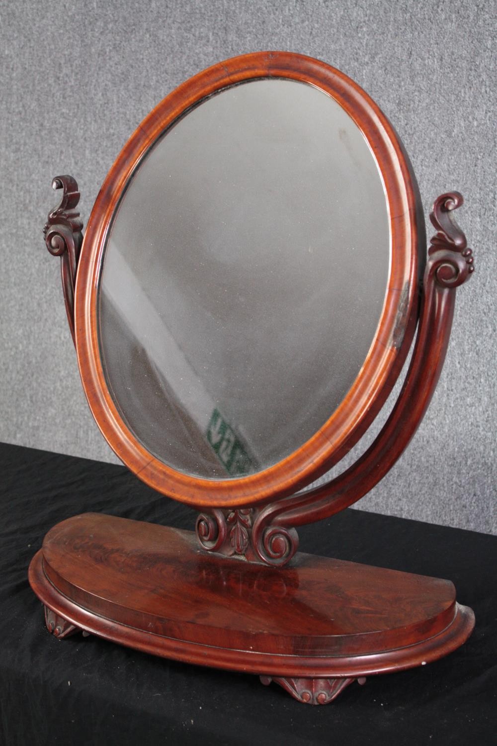 Toilet mirror, mid Victorian mahogany. H.70 W.60cm. - Image 3 of 4