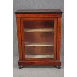 Pier cabinet, 19th century walnut with satinwood and ebony inlay. H.107 W.78 D.30cm.