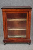 Pier cabinet, 19th century walnut with satinwood and ebony inlay. H.107 W.78 D.30cm.