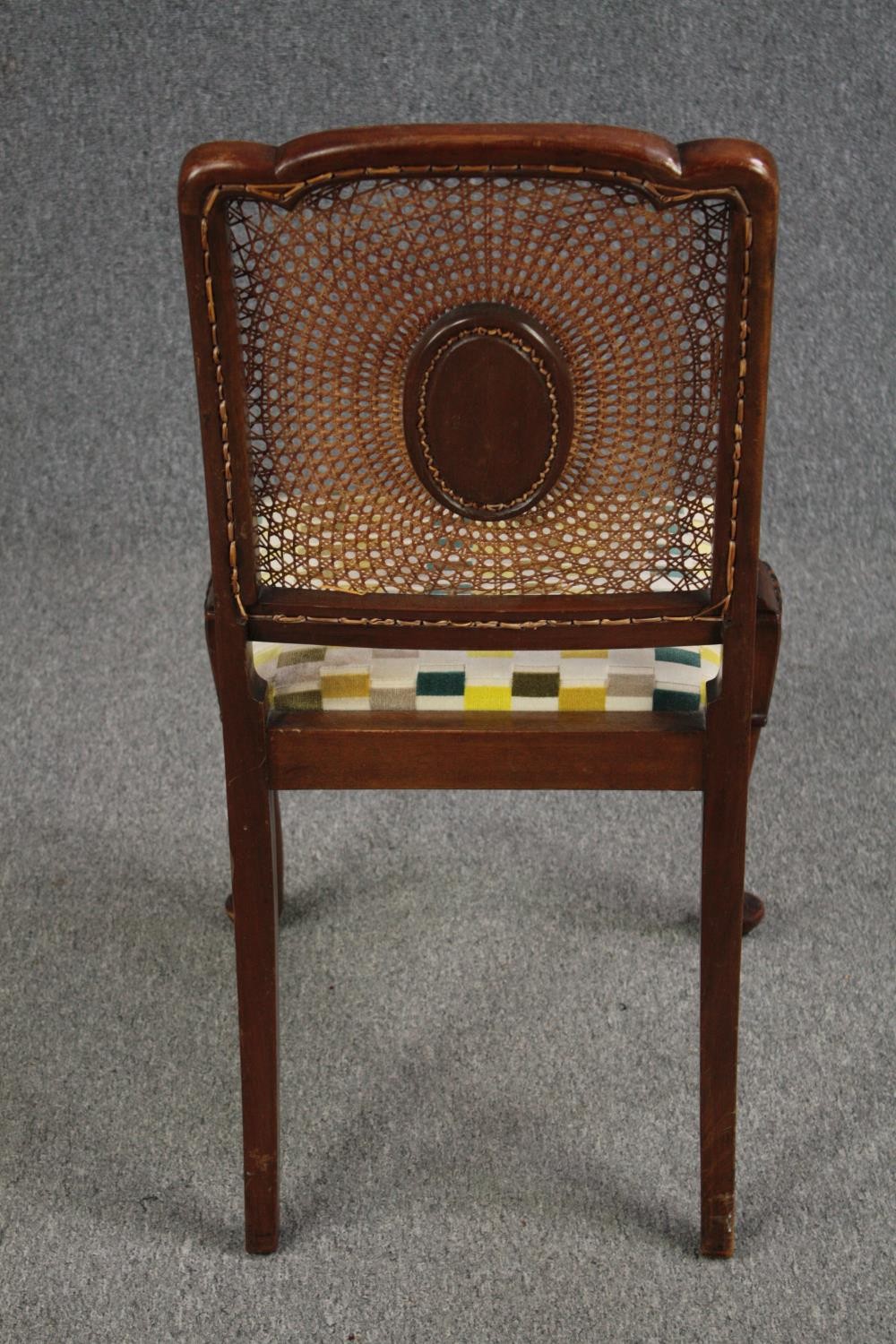 Dining chairs, a set of four Georgian style walnut with reupholstered drop in seats. - Image 6 of 6