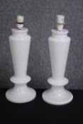A pair of ceramic table lamps. H.42cm. (each)