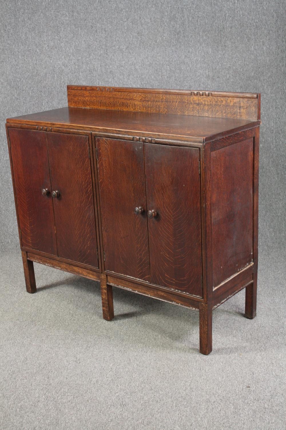 Dwarf sideboard, mid century oak. H.110 W.121 D.48cm. - Image 3 of 5