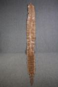 A very large Mid 20th century taxidermy Python snake skin. L.365 W.36cm. (widest)