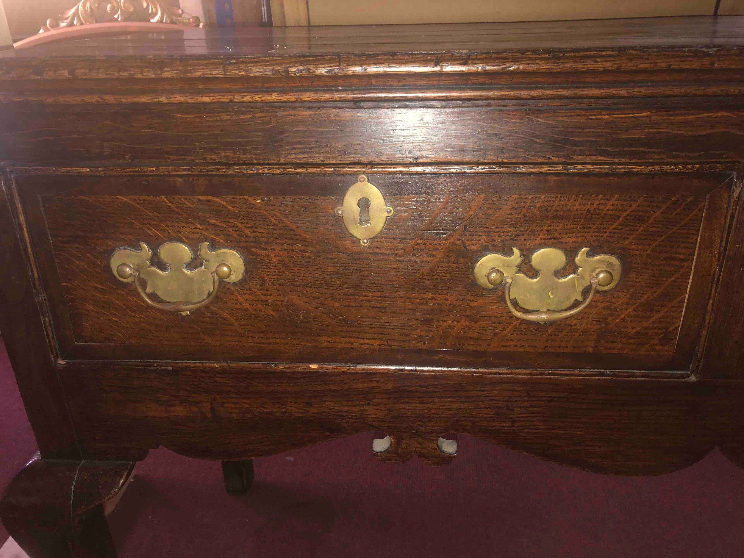 Dresser, 18th century oak and mahogany crossbanded, probably still with it's original locks and - Image 9 of 9