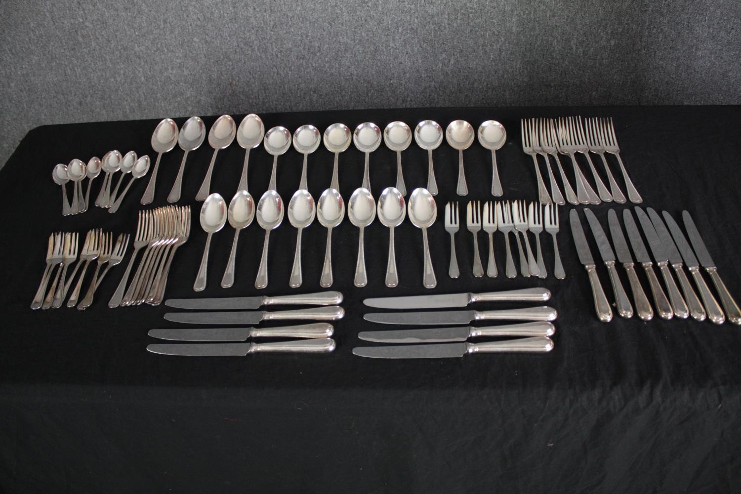 A mixed collection of silver plated cutlery for eight people.(84 pieces) - Image 2 of 10