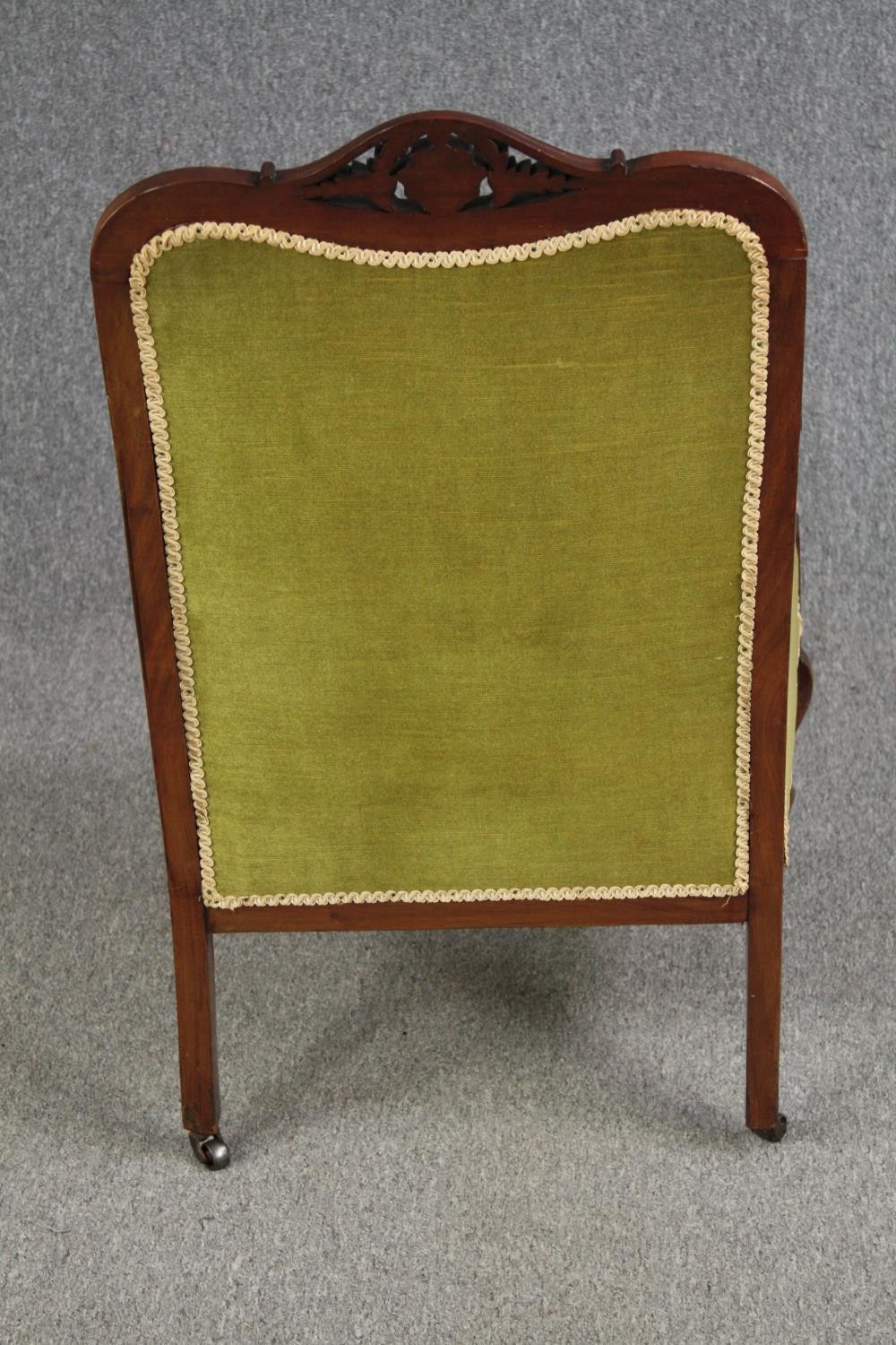 Tub chair, C.1900 mahogany framed. H.97cm. - Image 4 of 4