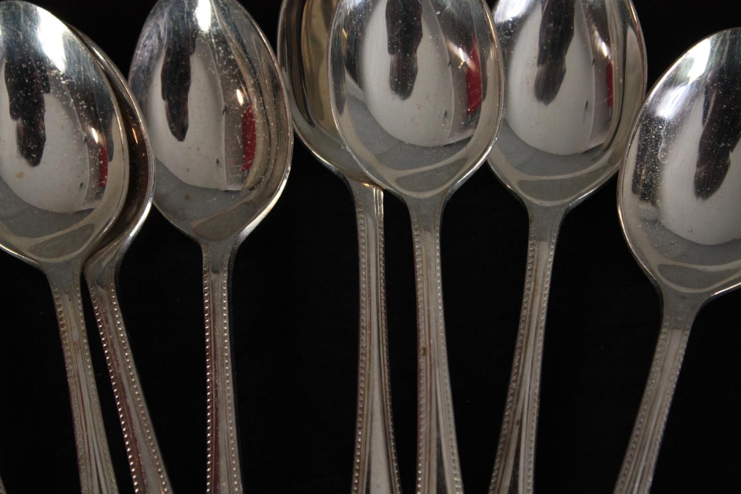 A mixed collection of silver plated cutlery for eight people.(84 pieces) - Image 10 of 10