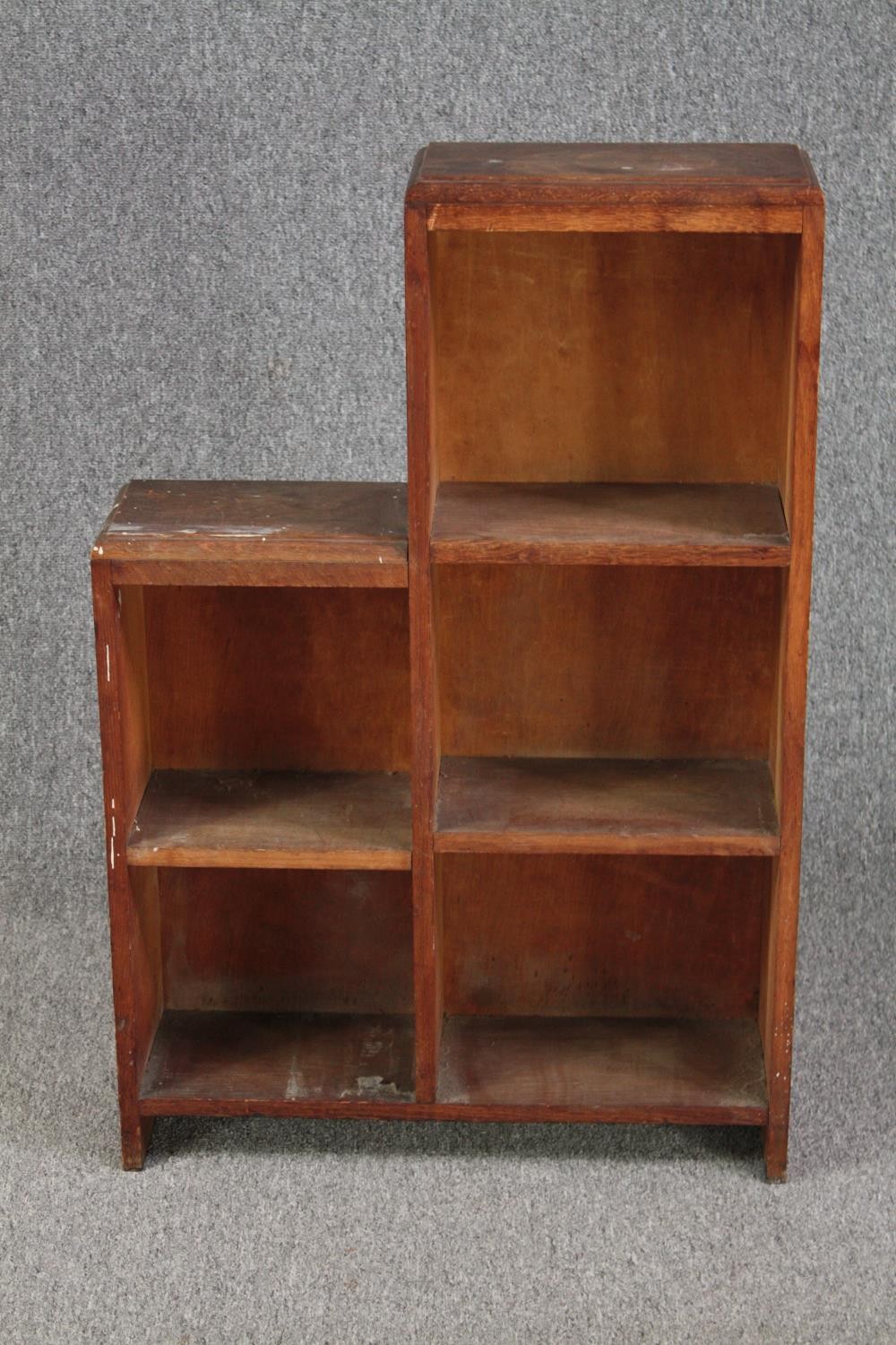 Open bookcases, a pair, mid century oak. H.92 W.61 D.18cm. (each) - Image 2 of 4