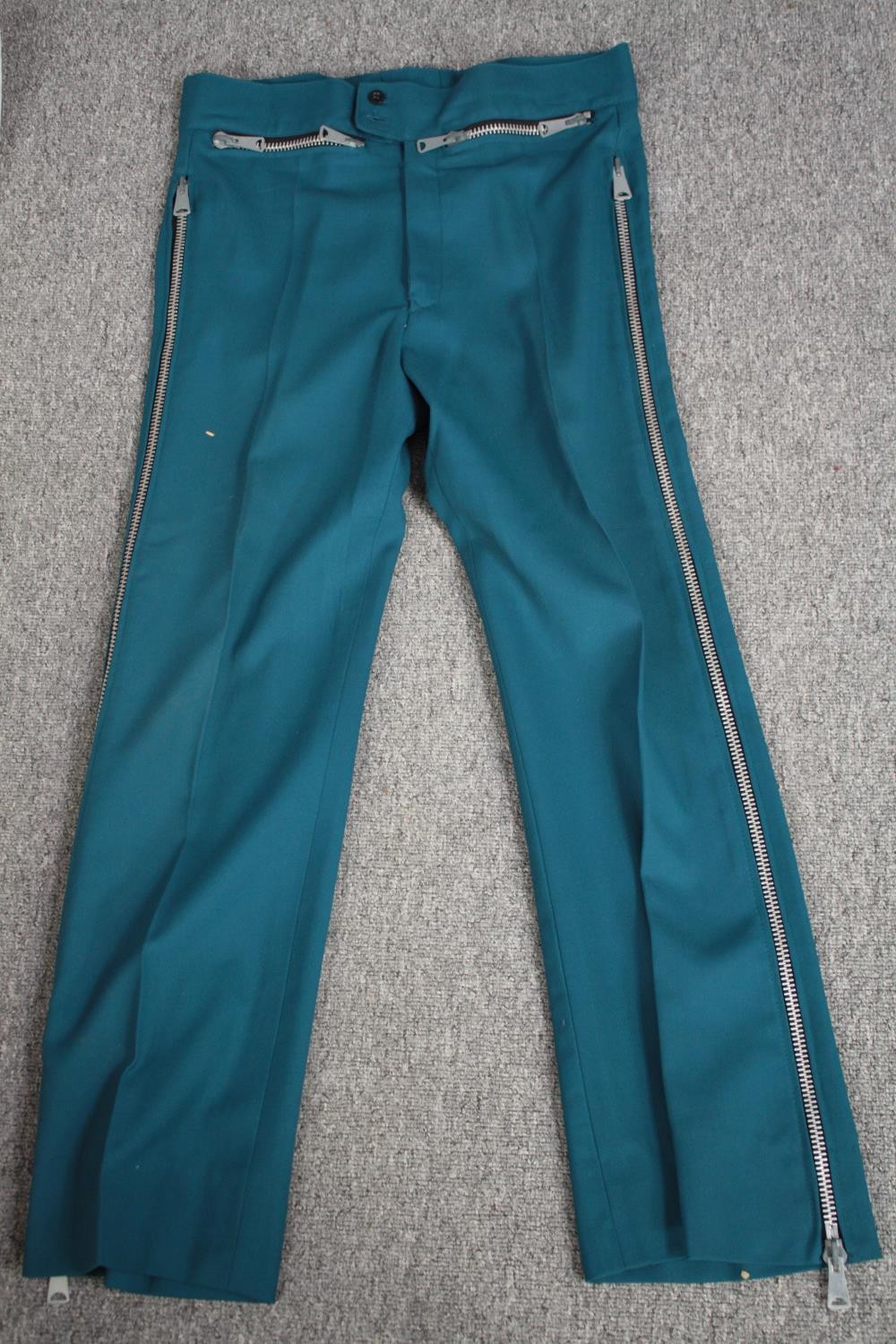 Three pairs of bespoke made vintage flared trousers in various colours. - Image 3 of 7