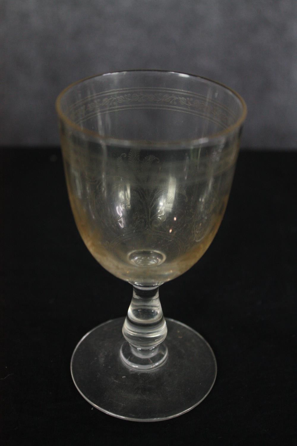 A collection of mixed glass including wine and brandy glasses. Twenty-seven in total. H.14cm. ( - Image 4 of 6