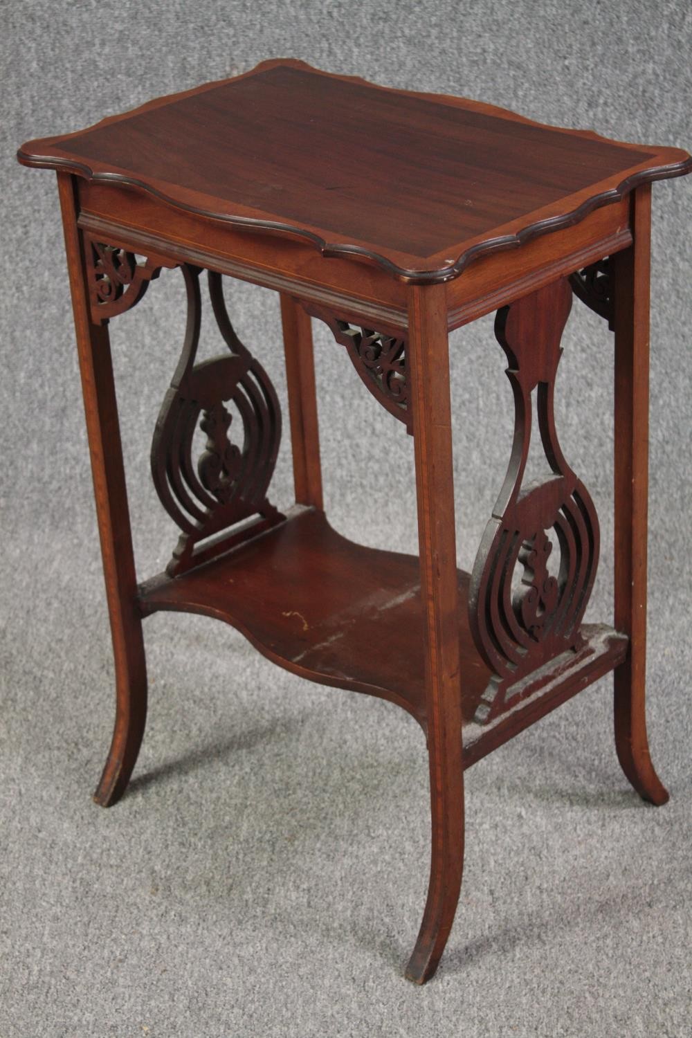 Occasional or lamp table, late 19th century Art Nouveau style. H.74 W.55 D.38cm. - Image 3 of 5