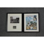 Chelsea football memorabilia. Two framed prints signed by former players, Peter Osgood and one