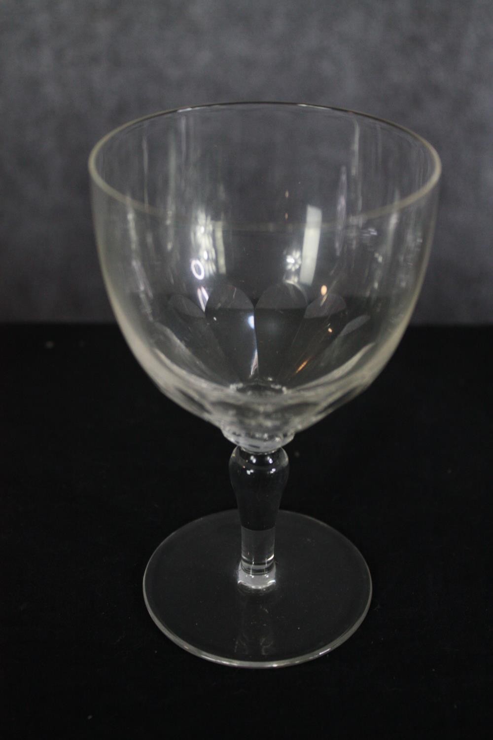 A collection of mixed glass including wine and brandy glasses. Twenty-seven in total. H.14cm. ( - Image 3 of 6