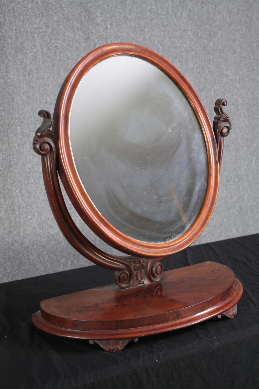 Toilet mirror, mid Victorian mahogany. H.70 W.60cm. - Image 2 of 4