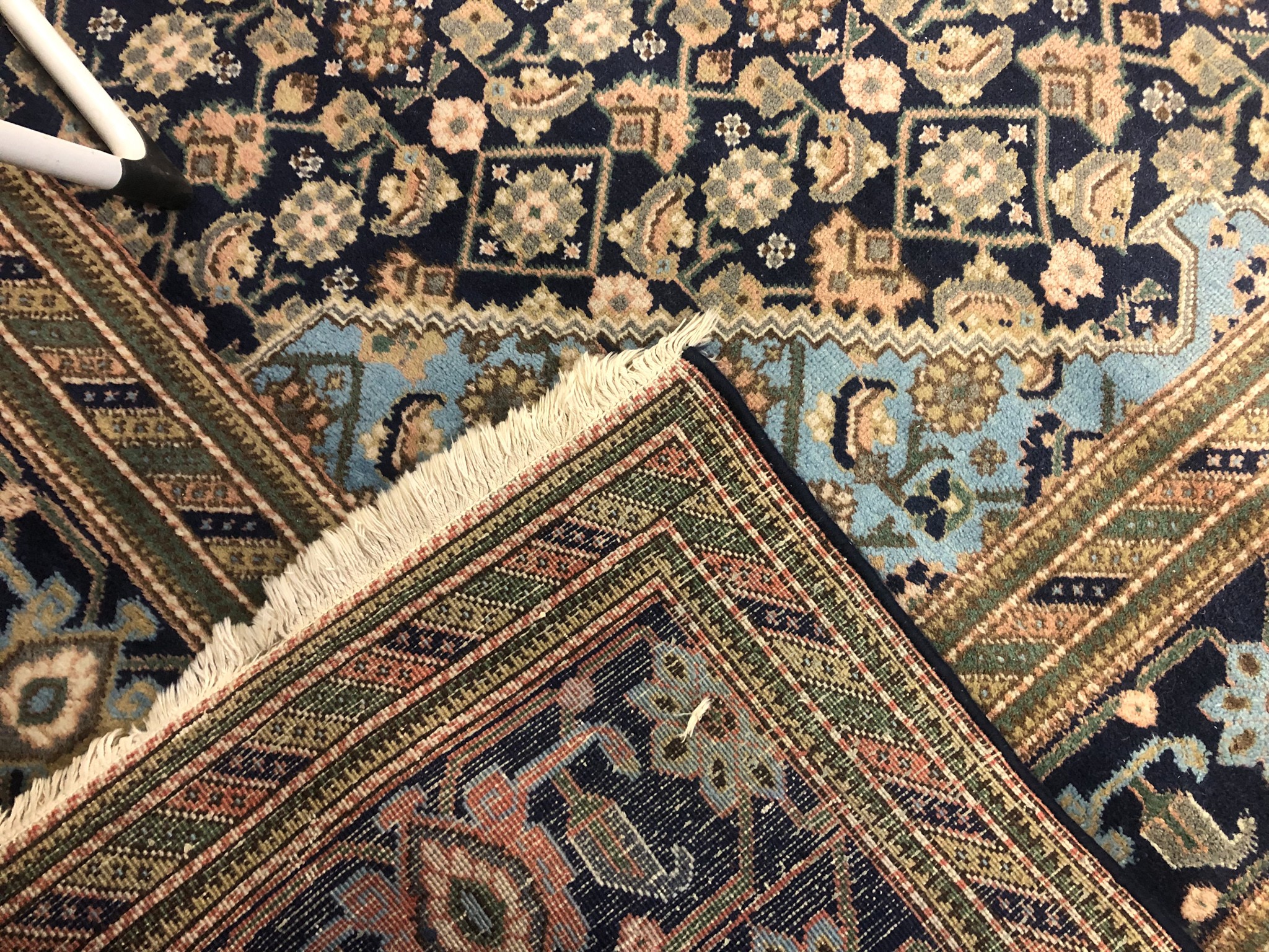 An Ardebil carpet with central lozenge medallion and flowerhead design across the midnight field - Image 4 of 6