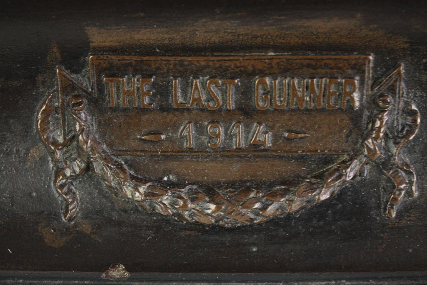 Vincent Gattai (active 1915). Titled on the plinth, 'The Last Gunner'. A lone artilleryman is - Image 10 of 10