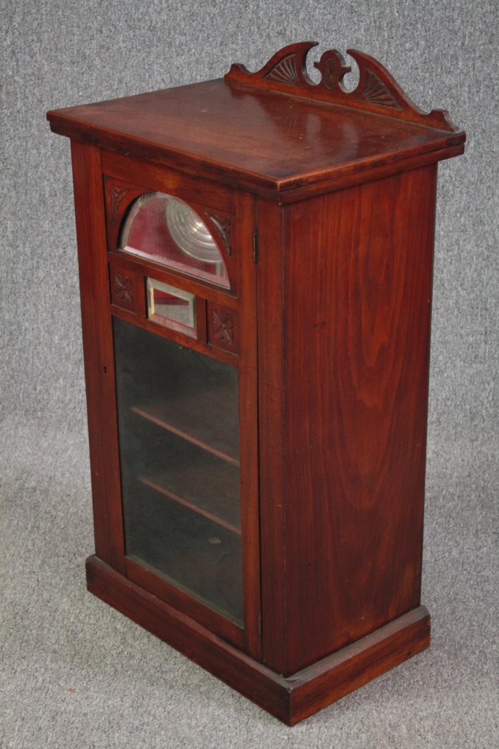 Music cabinet, late 19th century walnut. H.96 W.54 D.37cm. - Image 3 of 4