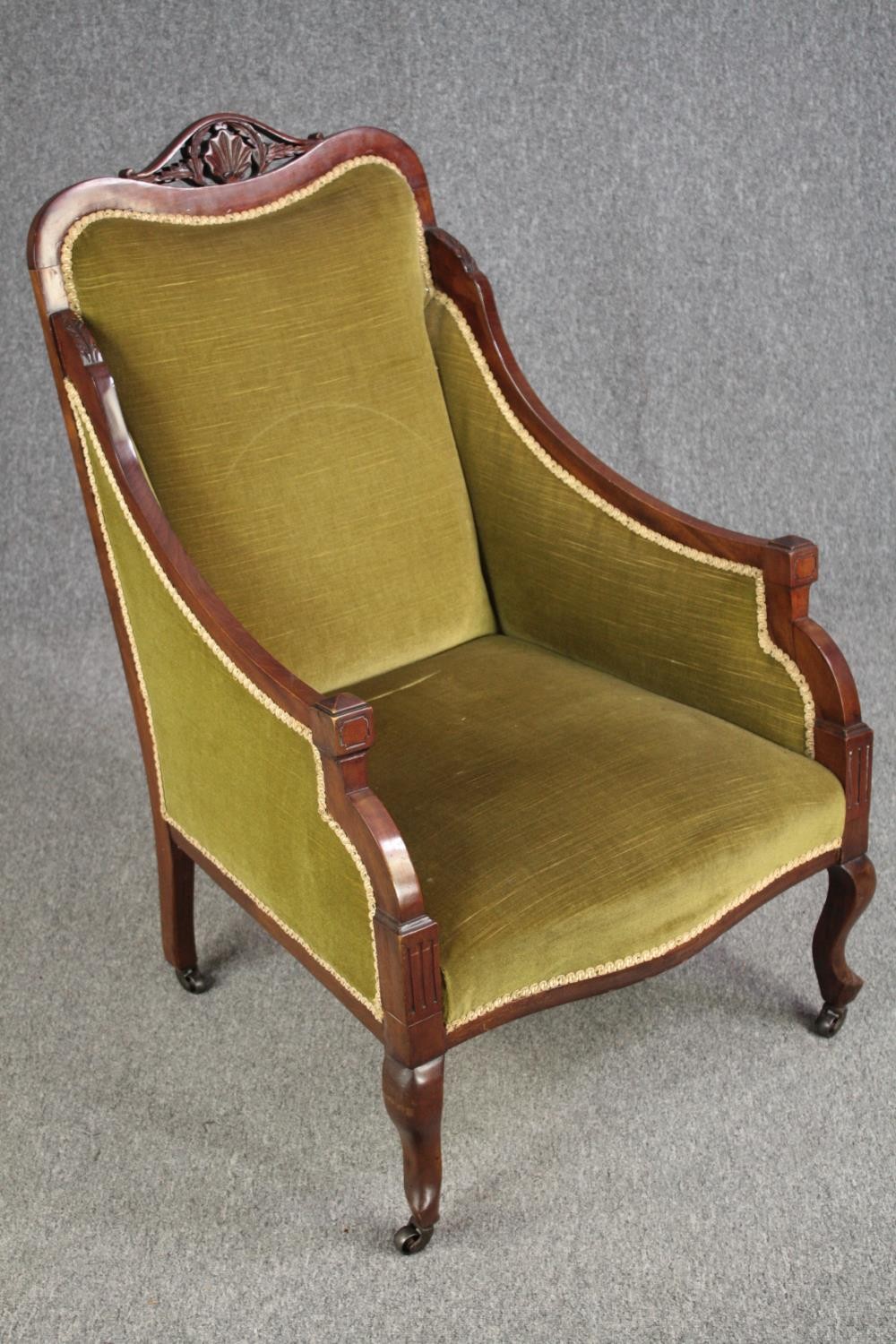 Tub chair, C.1900 mahogany framed. H.97cm. - Image 2 of 4