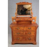 Dressing chest, 19th century pitch pine. H.172 W.114 D.50cm.