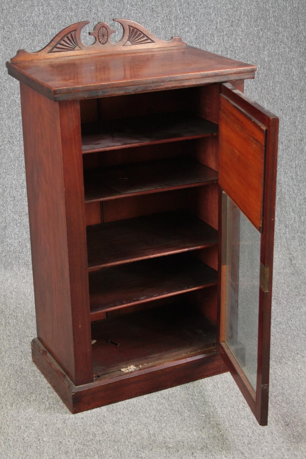 Music cabinet, late 19th century walnut. H.96 W.54 D.37cm. - Image 4 of 4