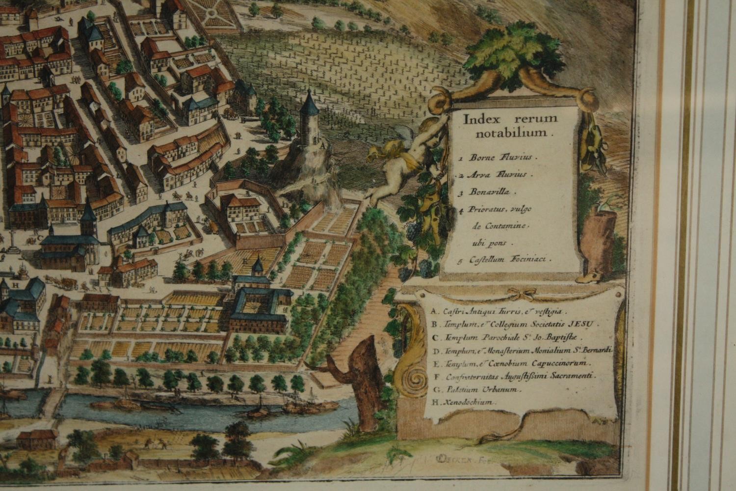 After Johannes Blaeu (1596-1673). Hand coloured 18th century edition Saint-Jean-de-Maurienne. Framed - Image 3 of 5