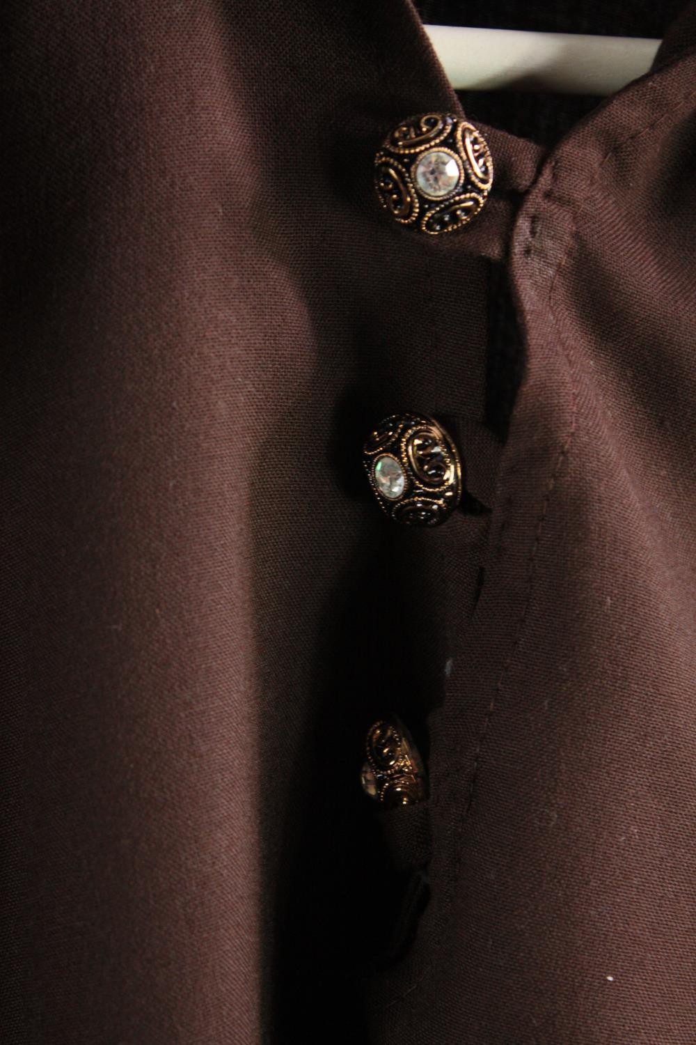 A bespoke made brown suit with statement collar and flared bottoms. - Image 3 of 7