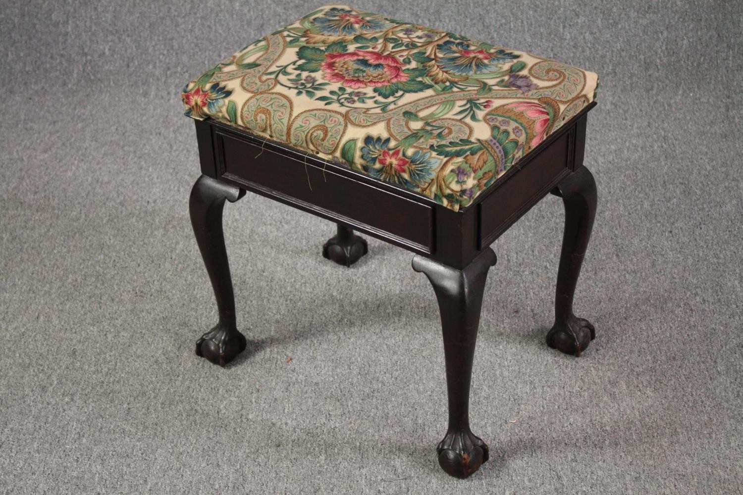 Piano stool, early 20th century mahogany Georgian style. H.52 W.50 D.38cm. - Image 2 of 4