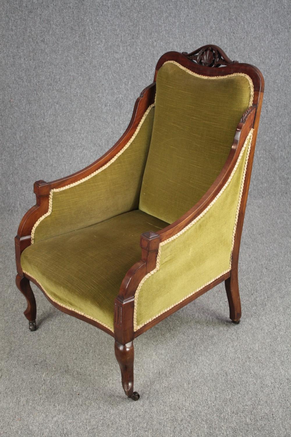 Tub chair, C.1900 mahogany framed. H.97cm. - Image 3 of 4