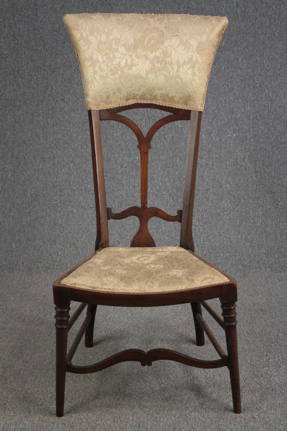 Bedroom chair, C.1900 mahogany. H.110cm. - Image 5 of 5