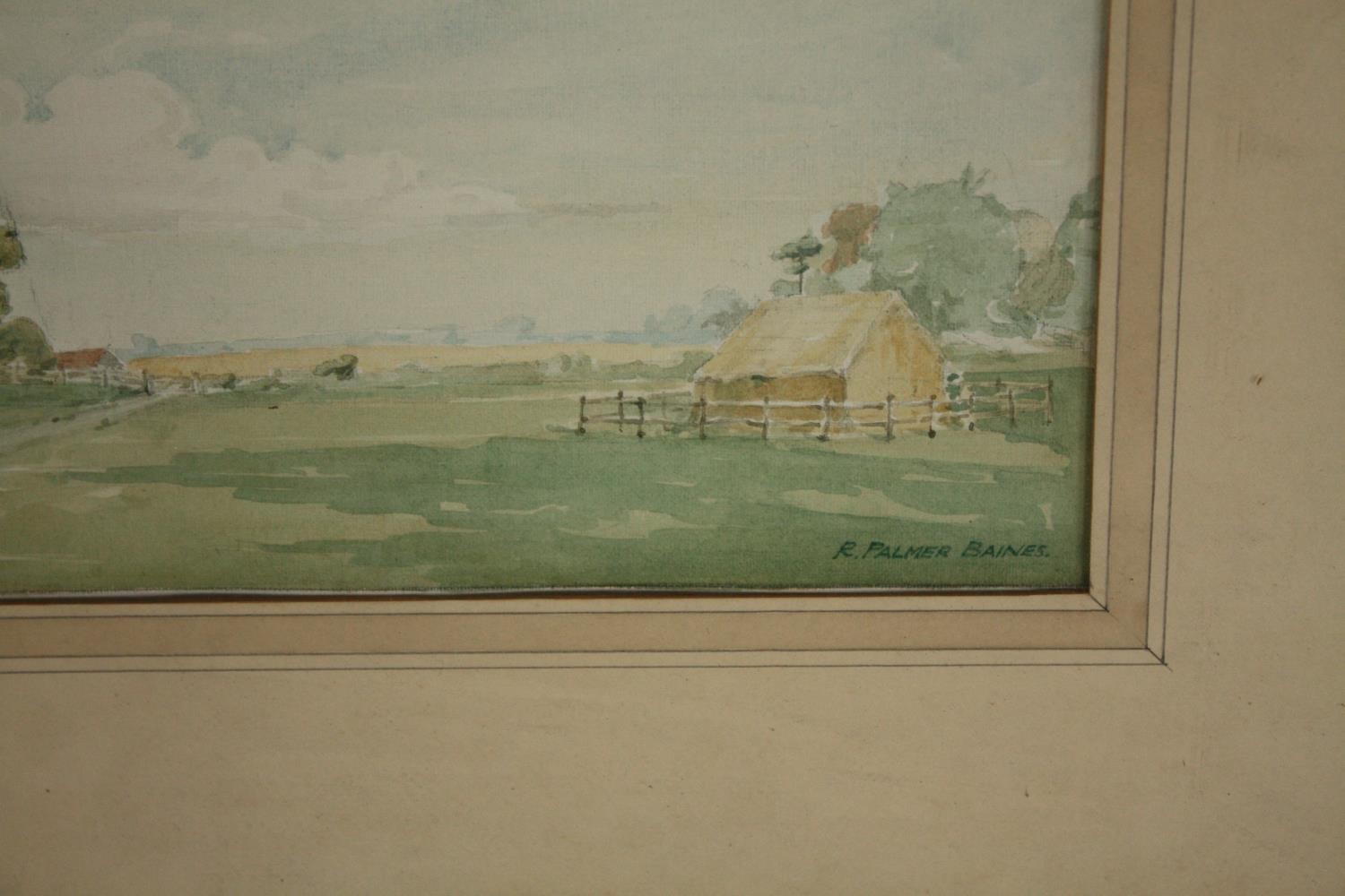H. A. Linton (British). A watercolour, rural scene and a similar signed R Palmer Baines. H.42 W. - Image 3 of 7