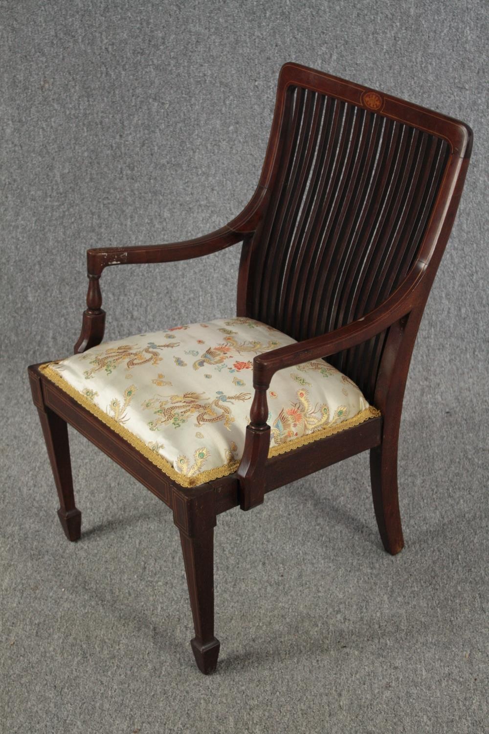 Armchair, Edwardian mahogany framed. H.75cm. - Image 2 of 4