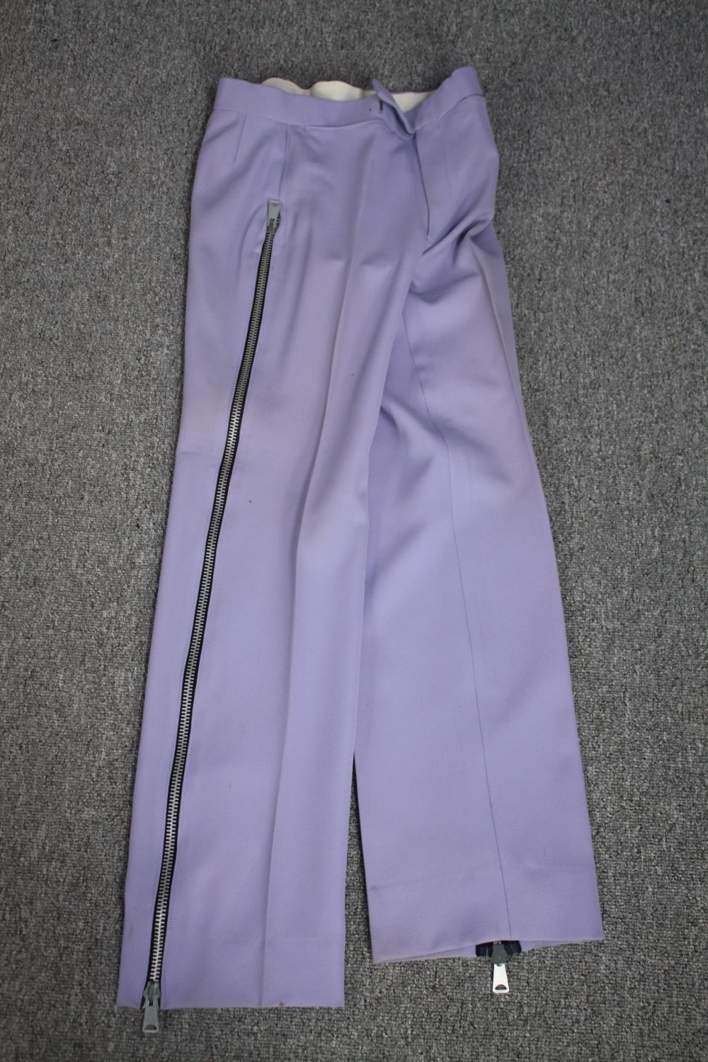 Three pairs of bespoke made vintage flared trousers in various colours. - Image 2 of 7