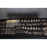 An extensive mixed collection of steel and silver plated cutlery. The steel cutlery is made by
