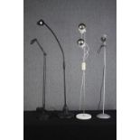 Four floor standing lamps. One LED and the others with traditional bulbs H.150 cm.(largest)