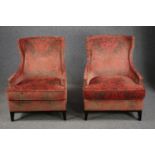 Armchairs, pair contemporary upholstered. H.100 W.176cm.(each)