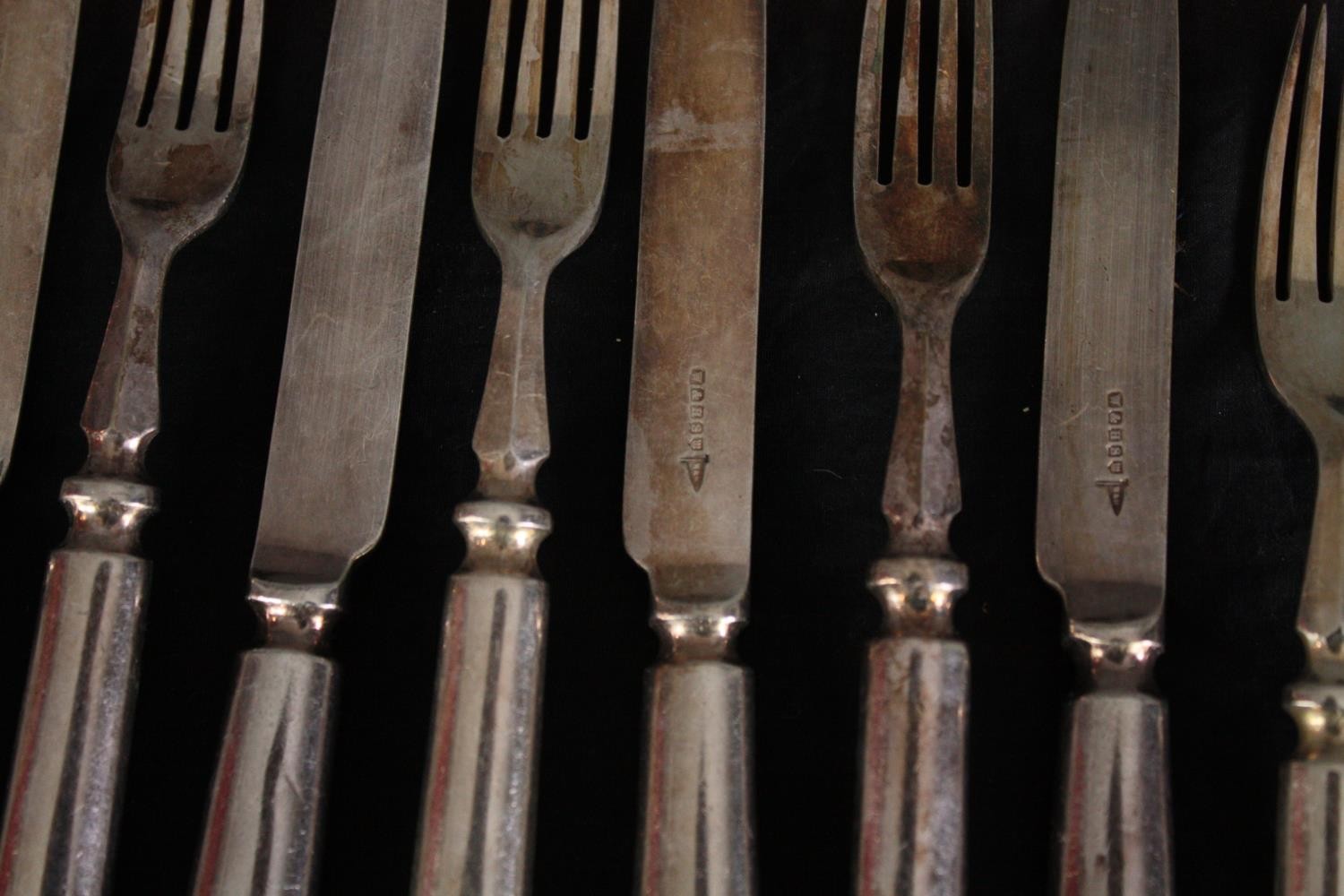 An extensive mixed collection of steel and silver plated cutlery. The steel cutlery is made by - Image 6 of 8