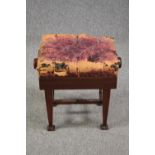 Piano stool, Edwardian mahogany with rise and fall action.