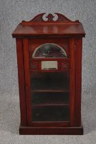Music cabinet, late 19th century walnut. H.96 W.54 D.37cm.