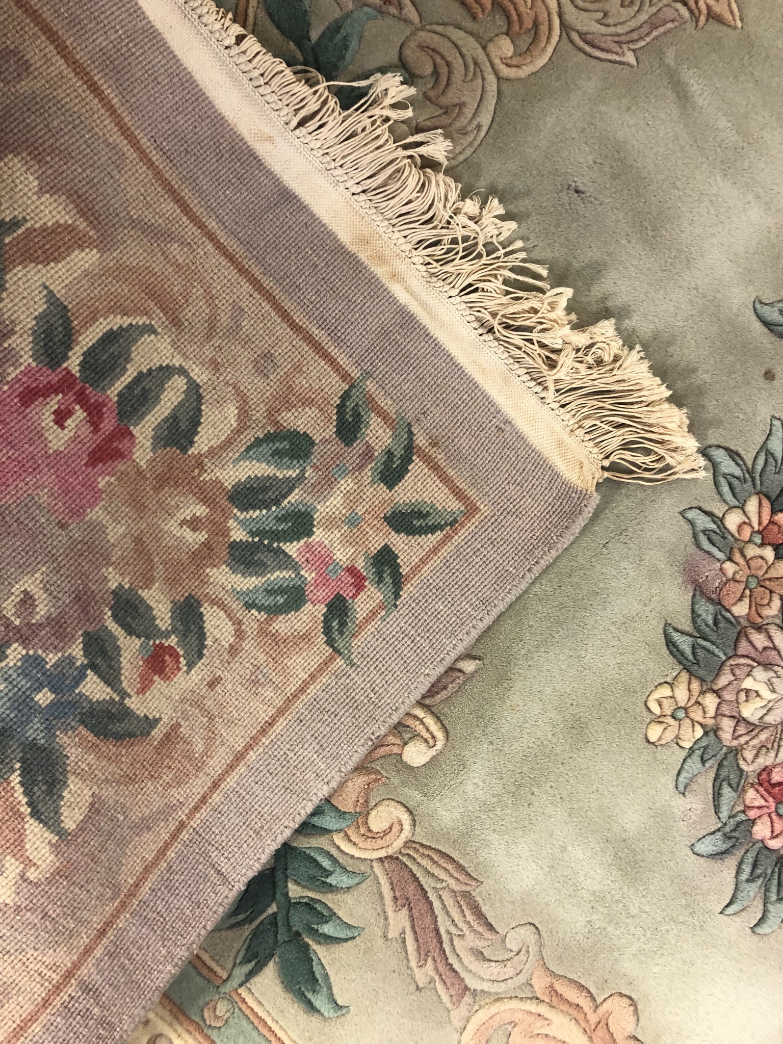 Carpet, Chinese deep pile woollen with foliate medallion and spandrels within complementary multiple - Image 4 of 4