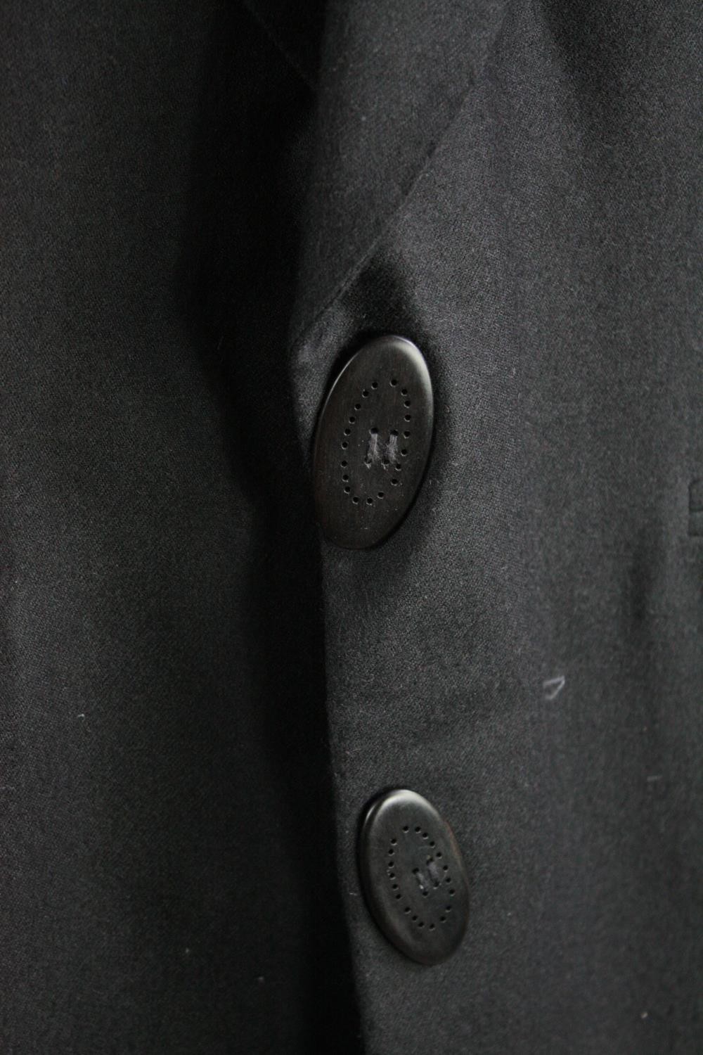 A vintage bespoke made black woollen three piece suit. - Image 3 of 8