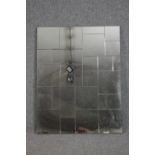 Wall mirror, contemporary glazed in geometric sections. H.99 W.77cm.